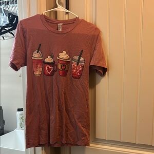 Bella Canvas Short Sleeve Tee in Rose with Drink Graphics